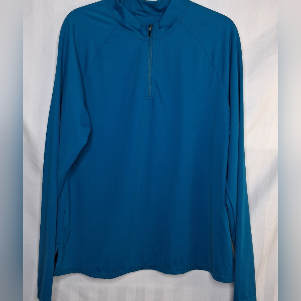 Susan Graver Women's Blue Lightweight Quarter-Zip Jacket